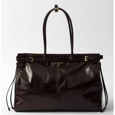 PRADA BONNIE EXTRA LARGE DARK BROWN 1BA439 (42*30*12cm)