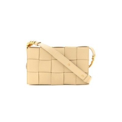 BOTTEGA VENETA GRAINED CALFSKIN MAXI INTRECCIATO CASSETTE CROSSBODY BAG PORRIDGE (23*15*5.5cm)