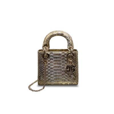DIOR SNAKESKIN MINI LADY DIOR BAG  (17*15*7cm)