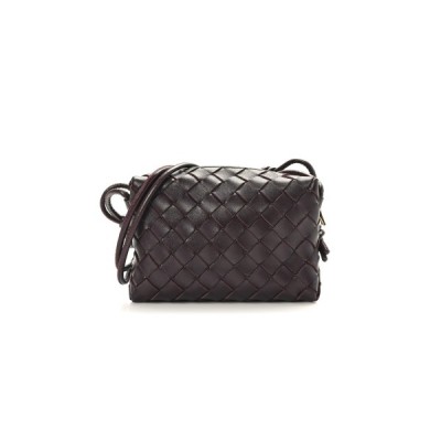 BOTTEGA VENETA NAPPA INTRECCIATO MINI LOOP CAMERA BAG GRAPE 1417427 (18*11*8cm)