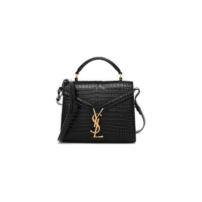 YSL CASSANDRA MINI TOP HANDLE BAG IN CROCODILE-EMBOSSED SHINY LEATHER 6027161373264 (20*16*7.5cm)