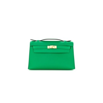 HERMÈS MASTER SWIFT KELLY POCHETTE CLUTCH MENTHE (22*14*7cm)