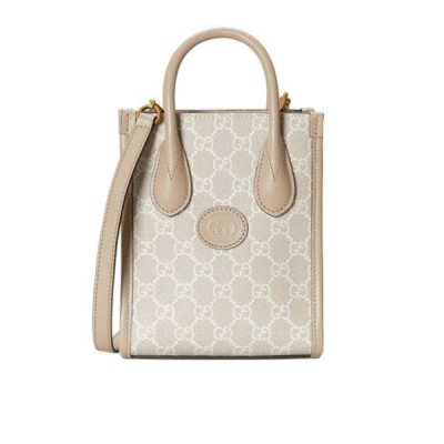 GUCCI MINI TOTE BAG WITH INTERLOCKING&amp;G  671623 (20*16*7cm）