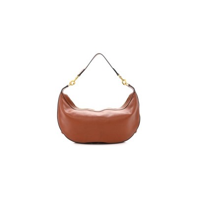 CELINE SUPPLE CALFSKIN MEDIUM STRAP LEANDRE SHOULDER BAG BROWN (44*27*3cm)