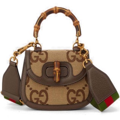 GUCCI BAMBOO 1947 JUMBO GG MINI BAG ‎686864 （17*12*7.5cm）