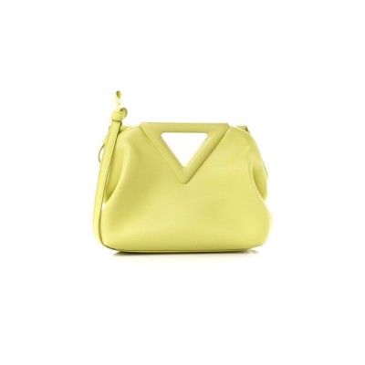 BOTTEGA VENETA CALFSKIN SMALL THE POINT TRIANGLE BAG SEAGRASS 1413556 (20*18*8cm)