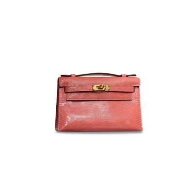 HERMÈS MASTER MINI KELLY CERAMIC PINK GOLD BUCKLE (22*14*7cm)