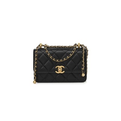CHANEL MASTER CALFSKIN QUILTED MINI PERFECT FIT FLAP BLACK (19*12*8cm)