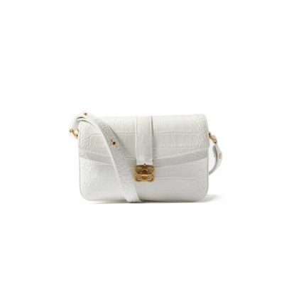 BALENCIAGA WHITE LADY FLAP S CROCODILE-EFFECT SHOULDER BAG MATCHESFASHION US (21.8*14.2*8.8cm)