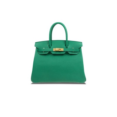 HERMES MASTER BIRKIN 30 TOGO LEATHER PEACOCK GREEN GOLD BUCKLE BAG BK30U4EPSS (30*23*15cm)