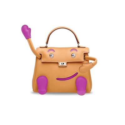 HERMES  KELLY SESAME &amp;ROSE POURPRE SWIFT LEATHER QUELLE IDOLE WITH PALLADIUM HARDWARE 39875560964192 (17*12*6cm)