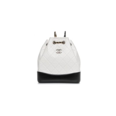 CHANEL MASTER AGED CALFSKIN QUILTED SMALL GABRIELLE BACKPACK BLACK WHITE A94885 (23*22.5*10.5cm)