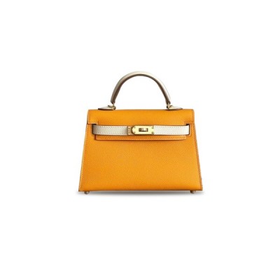 HERMÈS MASTER MINI KELLY II EPSOM SUN YELLOW (19*12*5.5cm)