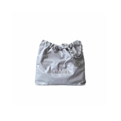 CHANEL SHINY CALFSKIN QUILTED SMALL 22 CREAM (37*34.5*8cm)