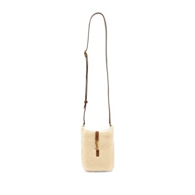 YSL MINI LE 5 À MINI VERTICAL BAG IN NATURAL BEIGE &amp; DARK CIGAR 142228 (18*13.5*3.5cm)
