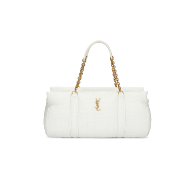 YSL GLORIA QUILTED TRAVEL BAG WHITE 757209FAC8J1916 (42*18*18cm)