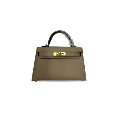 HERMÈS MASTER MINI KELLY II TURTLEDOVE GRAY EPSOM GOLD BUCKLE (19*12*5.5cm)