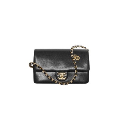 CHANEL MASTER SMALL FLAP BAG GRAINED SHINY CALFSKIN &amp; GOLD-TONE METAL AS5186 (23*15*8cm)
