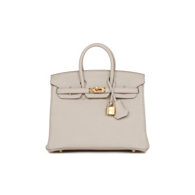 HERMES BIRKIN 25 BETON TOGO GOLD HARDWARE HANDMADE(25*19*12cm)