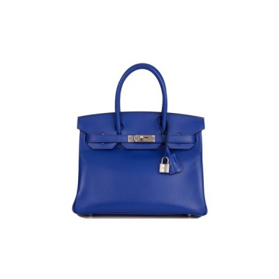 HERMES BIRKIN 30 BLEU ELECTRIC TADELAKT PALLADIUM HARDWARE (30cm)