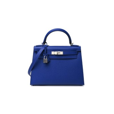 HERMÈS EPSOM KELLY SELLIER 28 BLEU ELECTRIQUE (28*22*10cm)