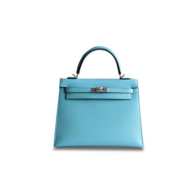 HERMÈS BLUE EPSOM KELLY 25 (25*17*7cm)