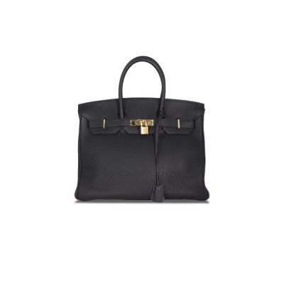 HERMES MASTER BIRKIN 35 TOGO LEATHER BLACK GOLD BUCKLE BAG H028369CC2Z (35*28*18cm)
