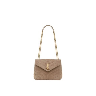 YSL LOULOU SMALL CHAIN BAG IN QUILTED &amp;QUOT;Y&amp;QUOT; SUEDE 4946991U8612346 (25*17*9cm)