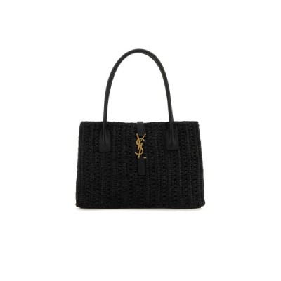 YSL RAFFIA PANIER RECTANGLE TOTE BLACK 741199GAADO (29*21*9cm)