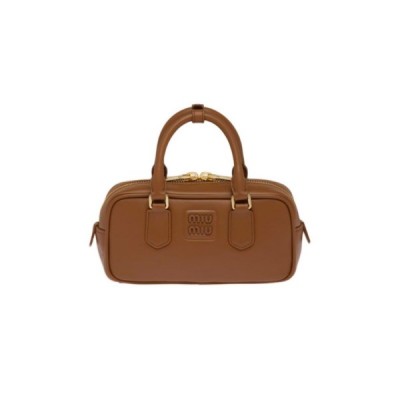 MIU MIU ARCADIE LEATHER HANDBAG 5BB142 (22*10.5*7.5cm)