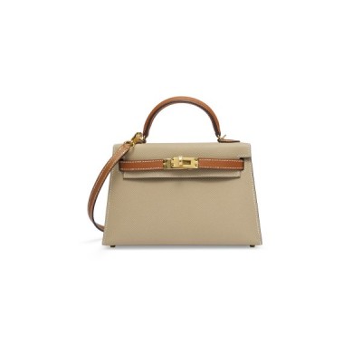 HERMÈS MASTER TRENCH &amp; GOLD EPSOM LEATHER MINI KELLY II WITH GOLD HARDWARE (19*12*5.5cm)
