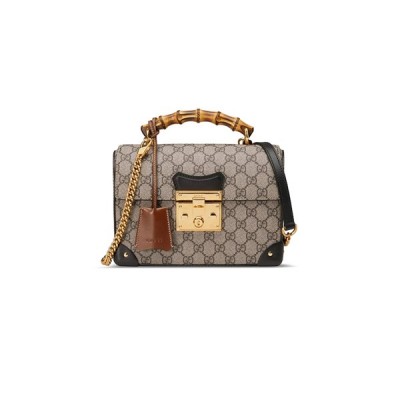 GUCCI PADLOCK CANVAS WITH LEATHER SHOULDER BAG 603221 (24*17*10cm)