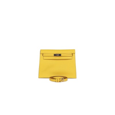 HERMES KELLY DANSE LIME EVERCOLOR PALLADIUM HARDWARE  (22*16*7cm)
