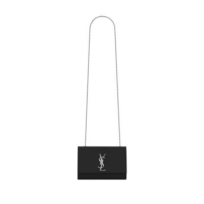 YSL KATE SMALL CHAIN BAG IN GRAIN DE POUDRE EMBOSSED LEATHER 469390BOW0N1000 (20*12.5*5cm)