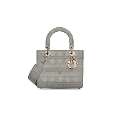 DIOR MEDIUM LADY D-LITE BAG M0565OREY-M950 (24*20*11cm)
