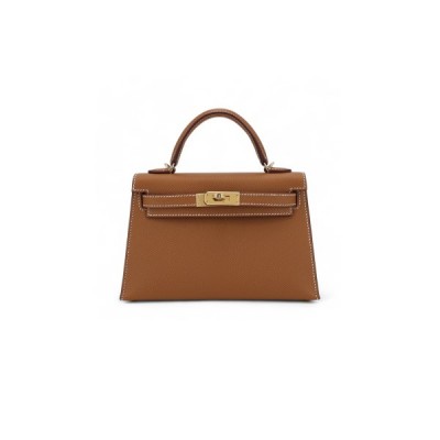 HERMÈS MASTER MINI KELLY SECOND GENERATION GOLDEN BROWN GOLD EPSOM (19*12*5.5cm)
