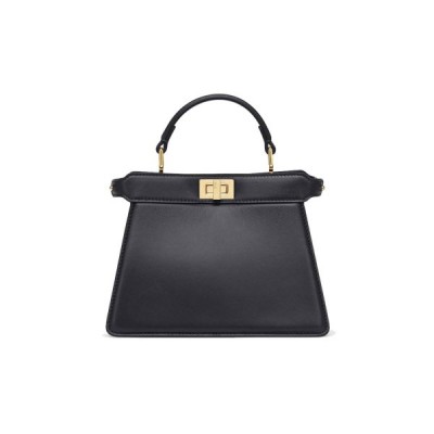 FENDI PEEKABOO ISEEU PETITE - BLACK PADDED NAPPA LEATHER BAG 8BN335ABVEF0KUR (20*15.5*11cm)