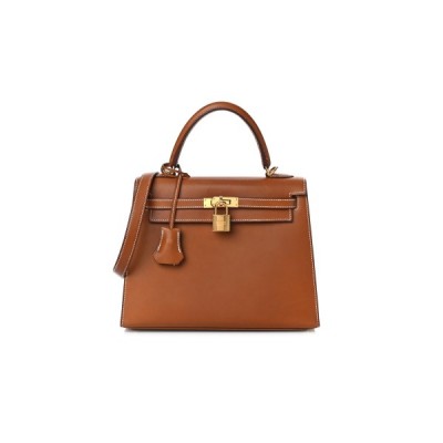 HERMÈS BARENIA KELLY SELLIER 25 FAUVE (25*17*7cm)