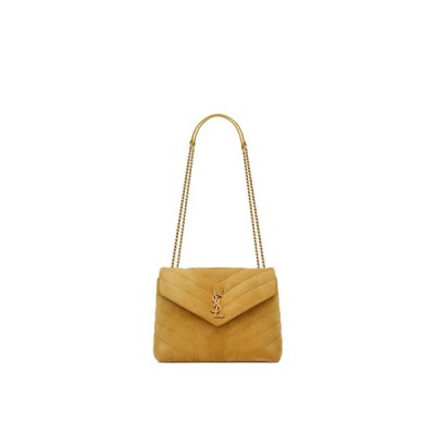 YSL LOULOU SMALL CHAIN BAG IN QUILTED &amp;QUOT;Y&amp;QUOT; SUEDE 4946991U8677314 (23*17*9cm)