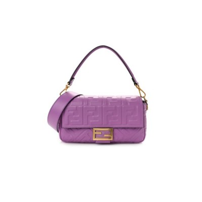 FENDI NAPPA FF 1974 EMBOSSED BAGUETTE AGAPANTO (26*14*6cm)