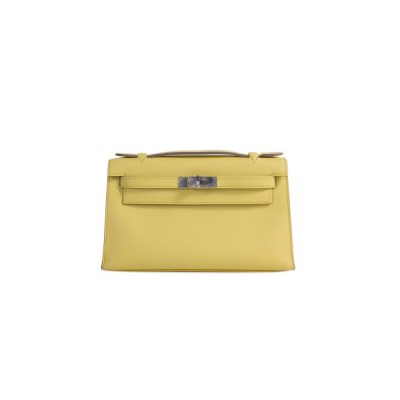 HERMES MASTER KELLY POCHETTE JAUNE ESPOM LEATHER (22*14*7cm)
