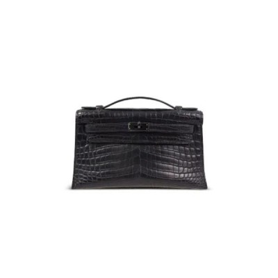 HERMÈS MASTER KELLY BLACK 89 ALLIGATOR MATT (22*14*7cm)