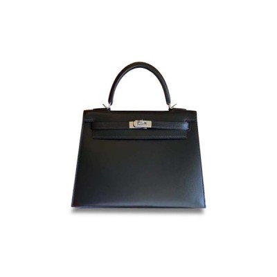 HERMÈS MASTER KELLY 25 BOX BLACK SILVER (25*17*7cm)