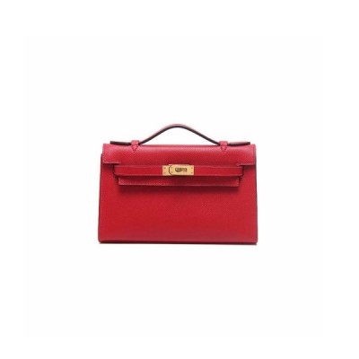 HERMES KELLY POCHETTE 22CM WITH CASAQUE RED (22*14*7cm)