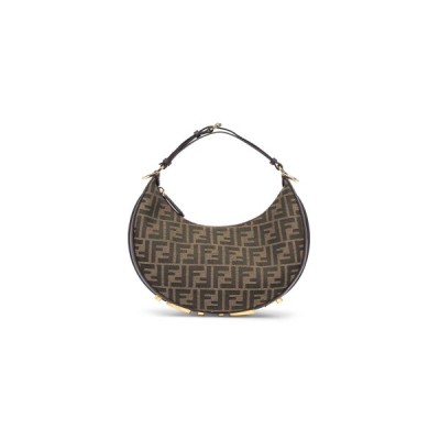 FENDI GRAPHY SMALL BROWN FF JACQUARD FABRIC BAG 8BR798ALP3F1I02 (29*24.5*10cm)