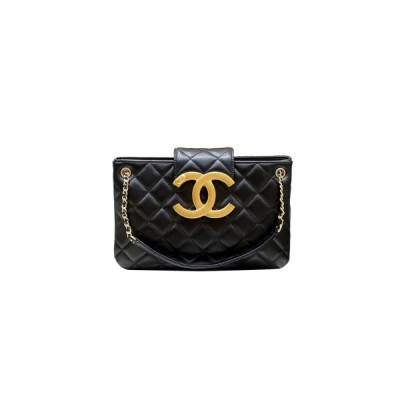 CHANEL TÚI CHANEL 24C BIG LOGO SHOULDER BAG MÀU ĐEN LAMBSKIN AS4603 (26.5*11.5*5cm)