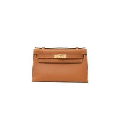 HERMES MASTER MINI KELLY FIRST GENERATION EPSOM GOLDEN BROWN (22*14*7cm)