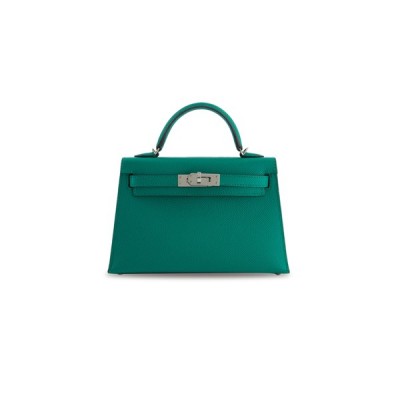 HERMÈS MINI KELLY II BAG EPSOM MALACHITE (19*12*5.5cm)