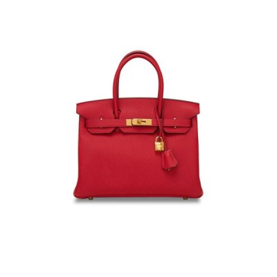 HERMÈS BIRKIN 25 TOGO ROUGE CASAQUE GOLD HARDWARE (25*20*13cm)