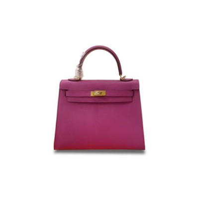 HERMÈS MASTER KELLY 25 CHEVRE MAGNOLIA PINK GOLD BUCKLE (25*17*7cm)